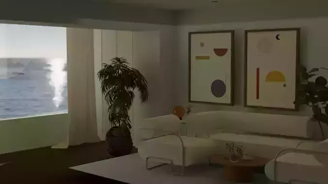 Living room faced to sea