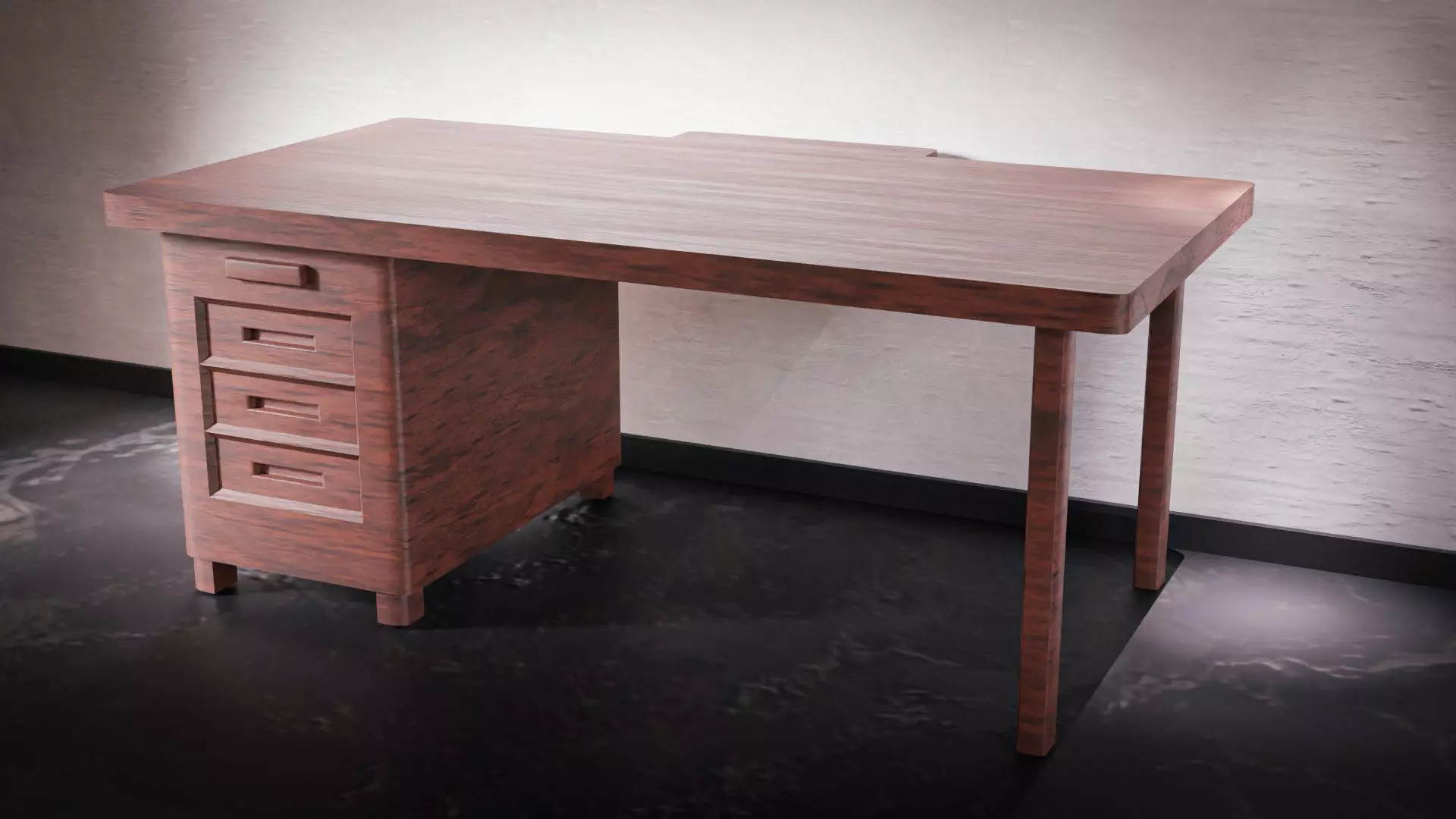 Wooden Table Low-poly 3D model