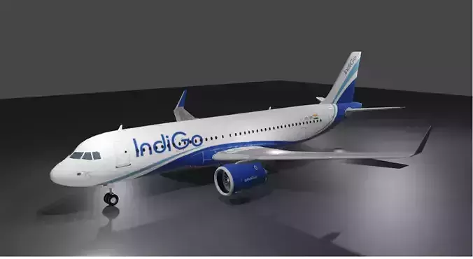 Indigo Airlines Airbus a320neo 3D Model
