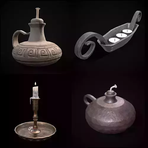 Medieval Lights Mix One 3D Model Collection