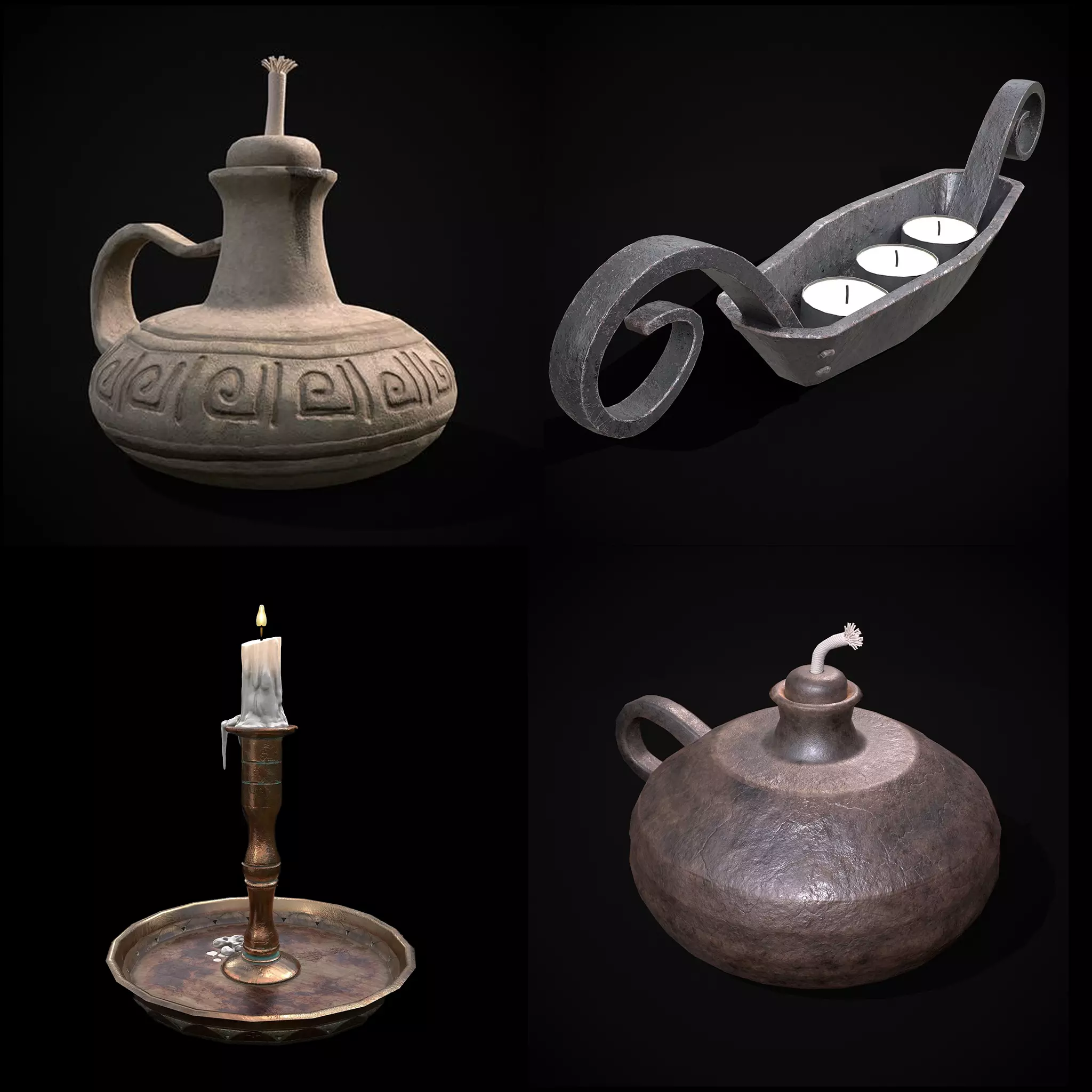 Medieval Lights Mix One 3D Model Collection_0