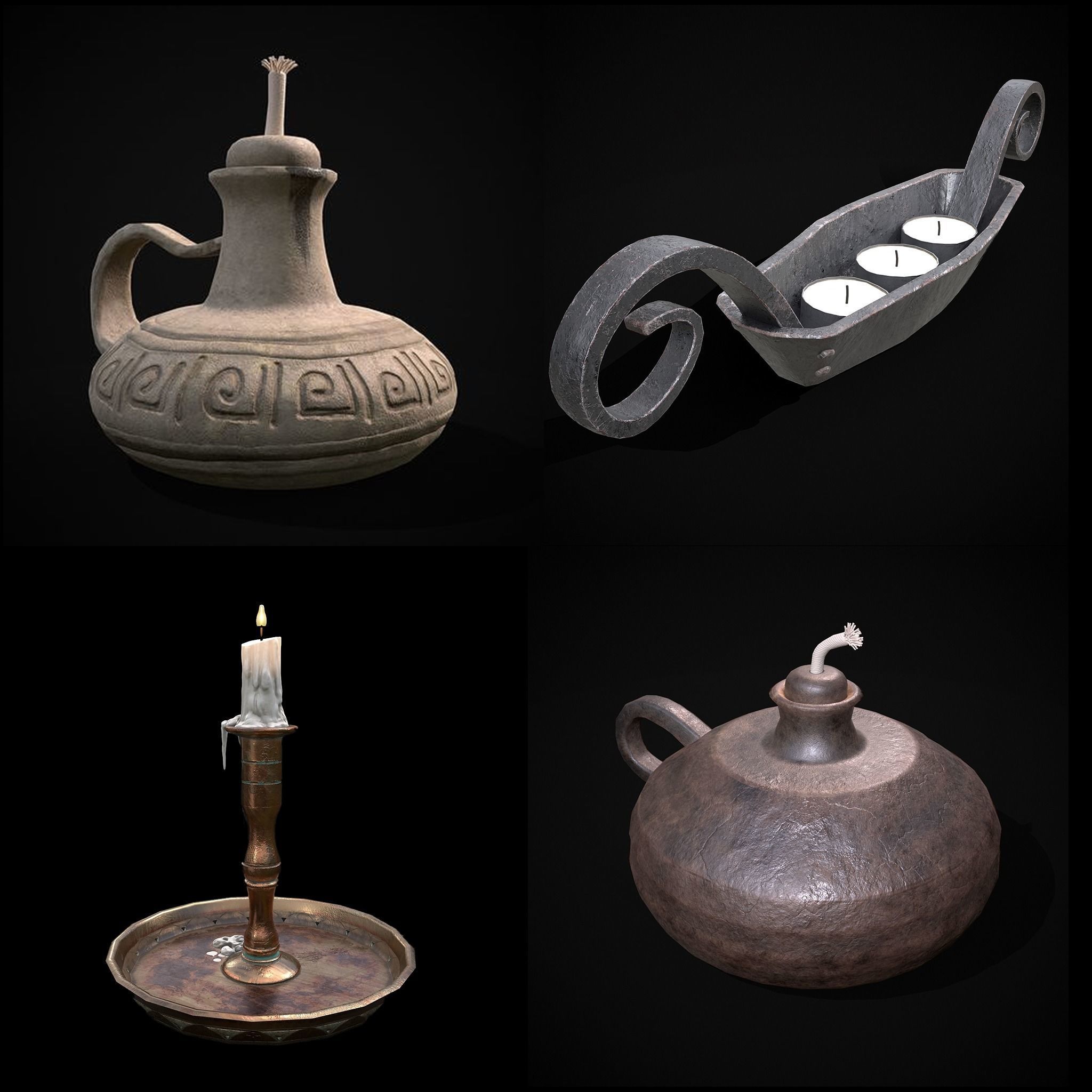 Medieval Lights Mix One 3D Model Collection_6