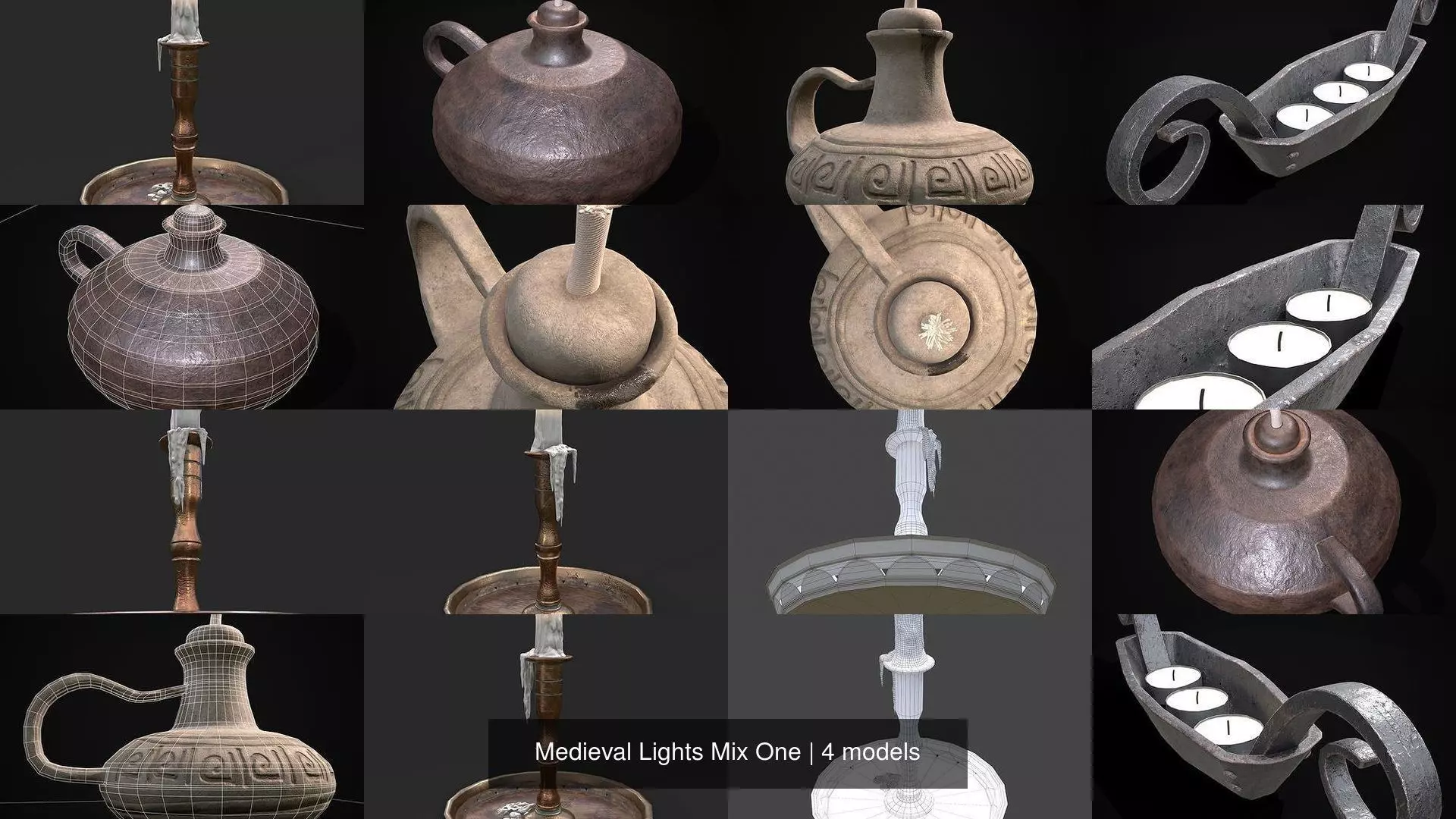 Medieval Lights Mix One 3D Model Collection_5