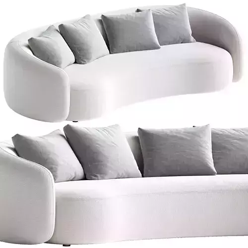 Modern Upholstered 5-Seater Boucle Sofa Couch