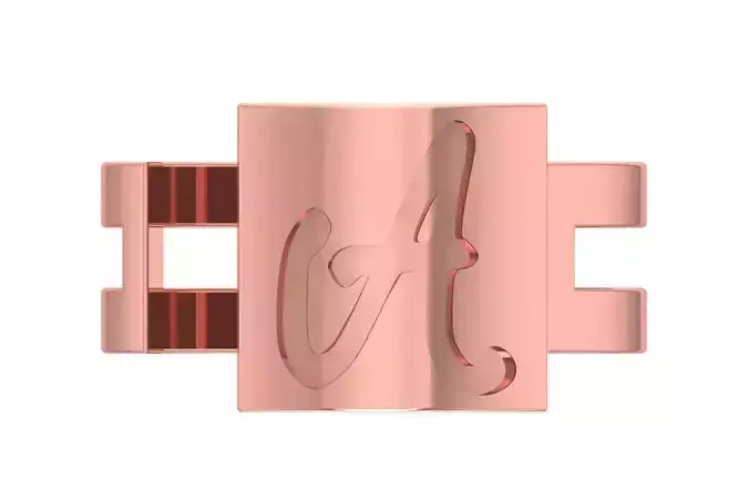 Initial A Alphabet Ring For Women Girls 3D print model