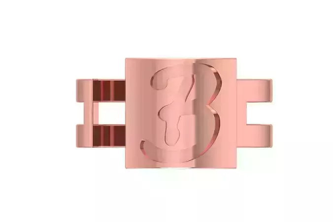 Initial B Alphabet Ring For Women Girls 3D print model