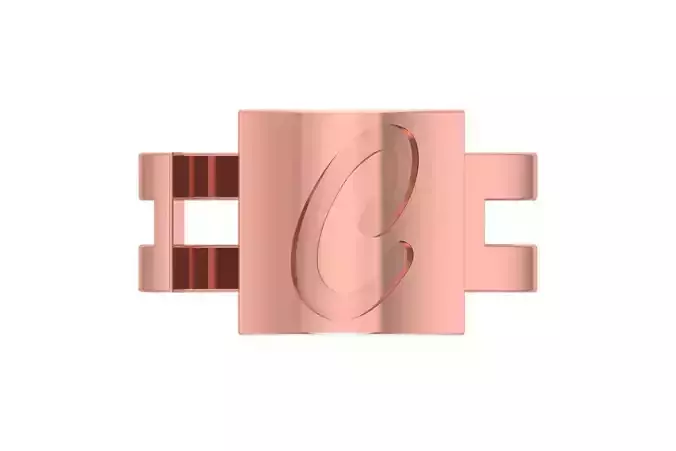 Initial C Alphabet Ring For Women Girls 3D print model