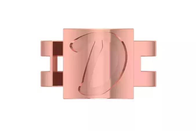 Initial D Alphabet Ring For Women Girls 3D print model