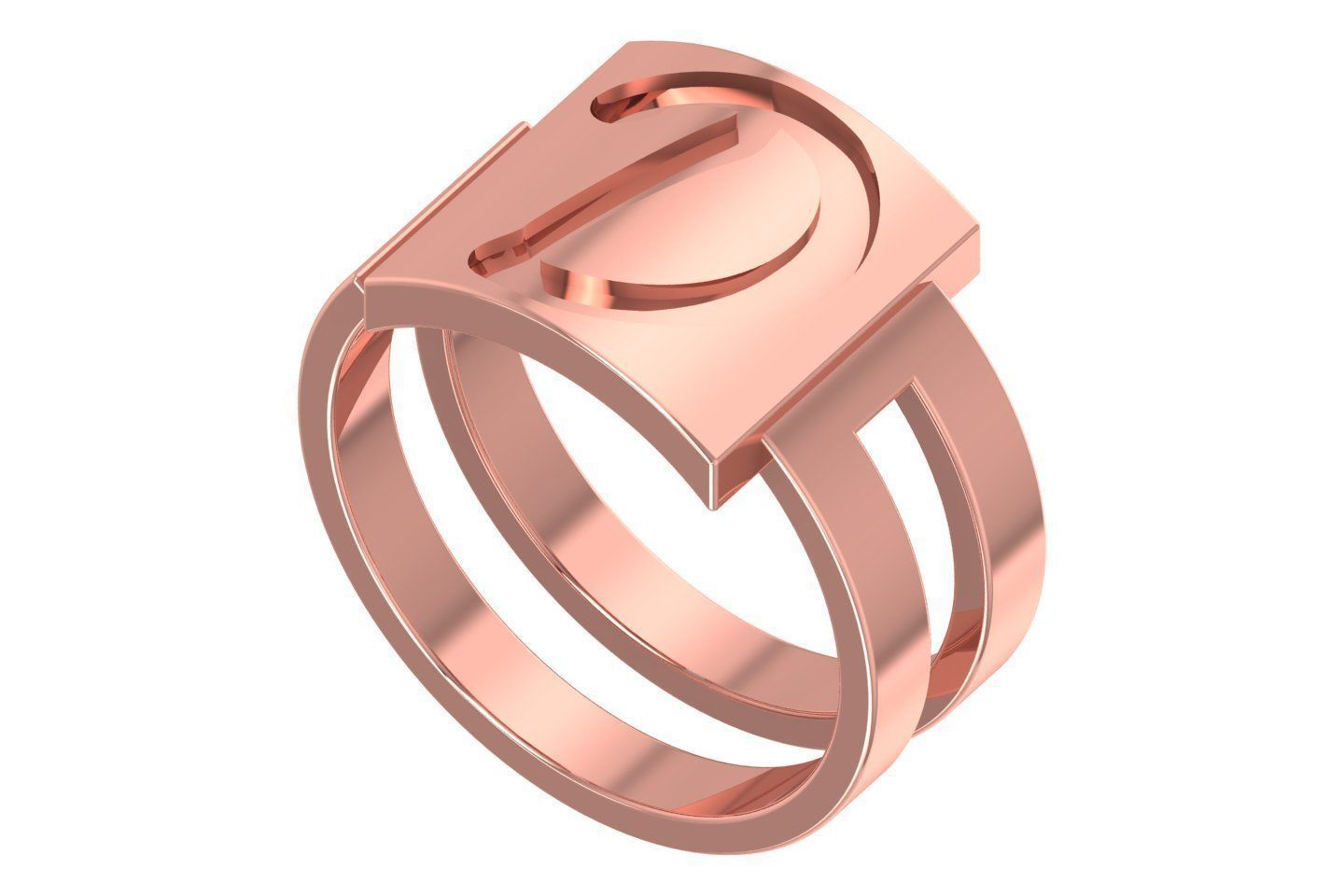 Initial D Alphabet Ring For Women Girls 3D print model_1