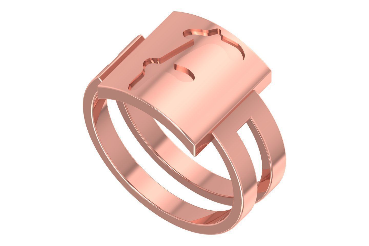 Initial F Alphabet Ring For Women Girls 3D print model_1