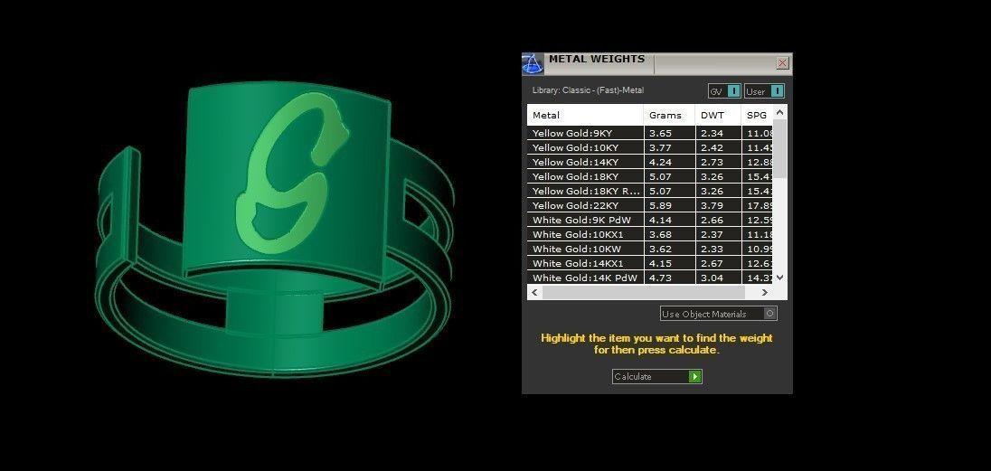 Initial G Alphabet Ring For Women Girls 3D print model_3