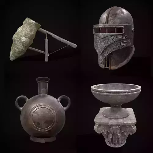 Medieval Prop Mix Forty Three 3D Model Collection