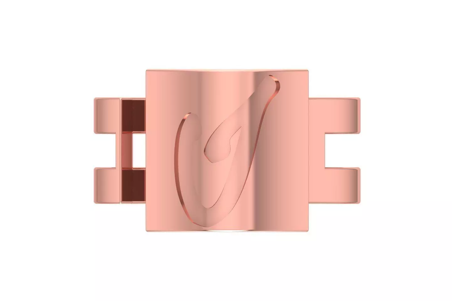 Initial I Alphabet Ring For Women Girls 3D print model_0