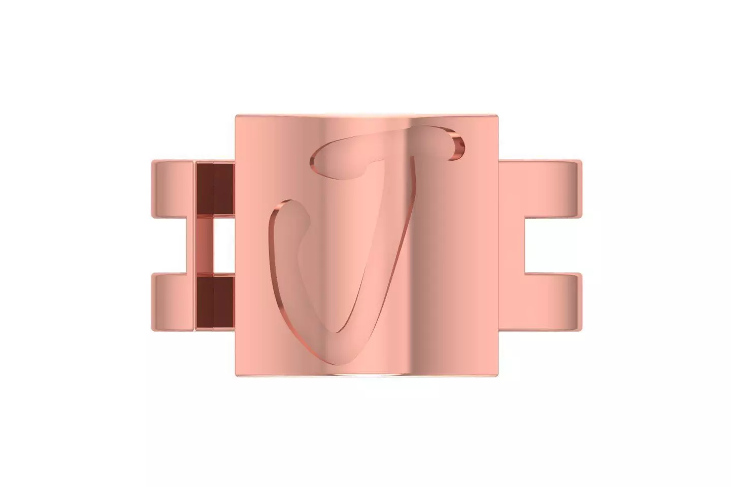 Initial J Alphabet Ring For Women Girls 3D print model_0
