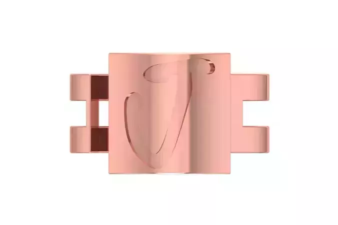 Initial J Alphabet Ring For Women Girls 3D print model