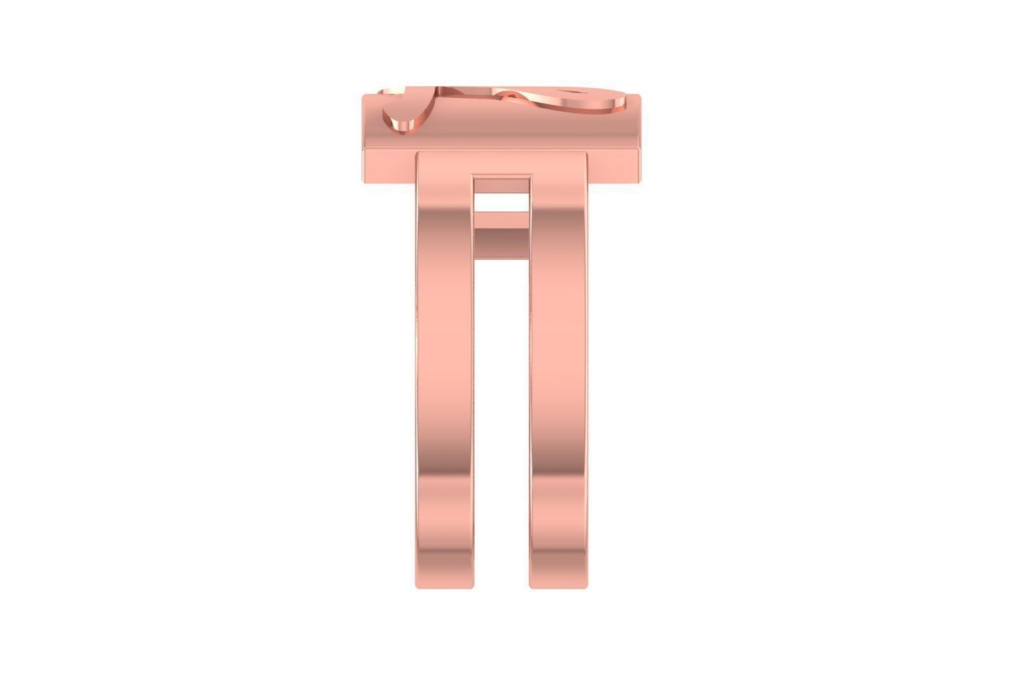 Initial L Alphabet Ring For Women Girls 3D print model_2