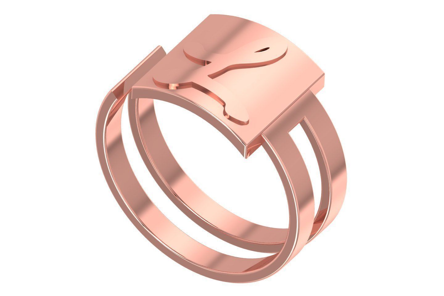 Initial L Alphabet Ring For Women Girls 3D print model_1