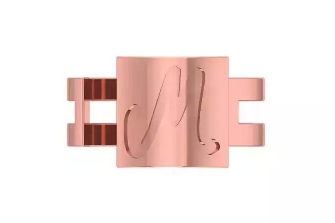 Initial M Alphabet Ring For Women Girls 3D print model