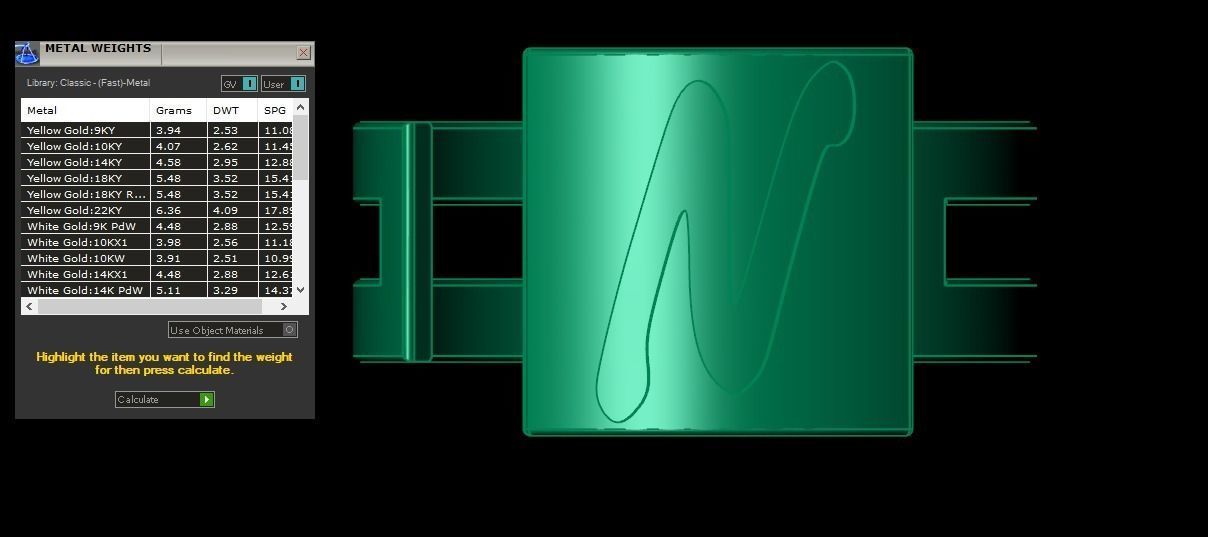 Initial N Alphabet Ring For Women Girls 3D print model_3