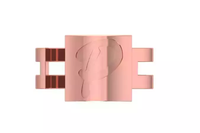 Initial P Alphabet Ring For Women Girls 3D print model