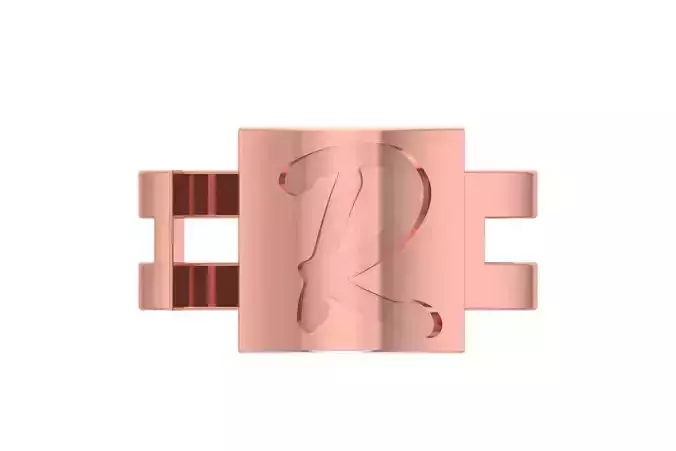 Initial R Alphabet Ring For Women Girls 3D print model