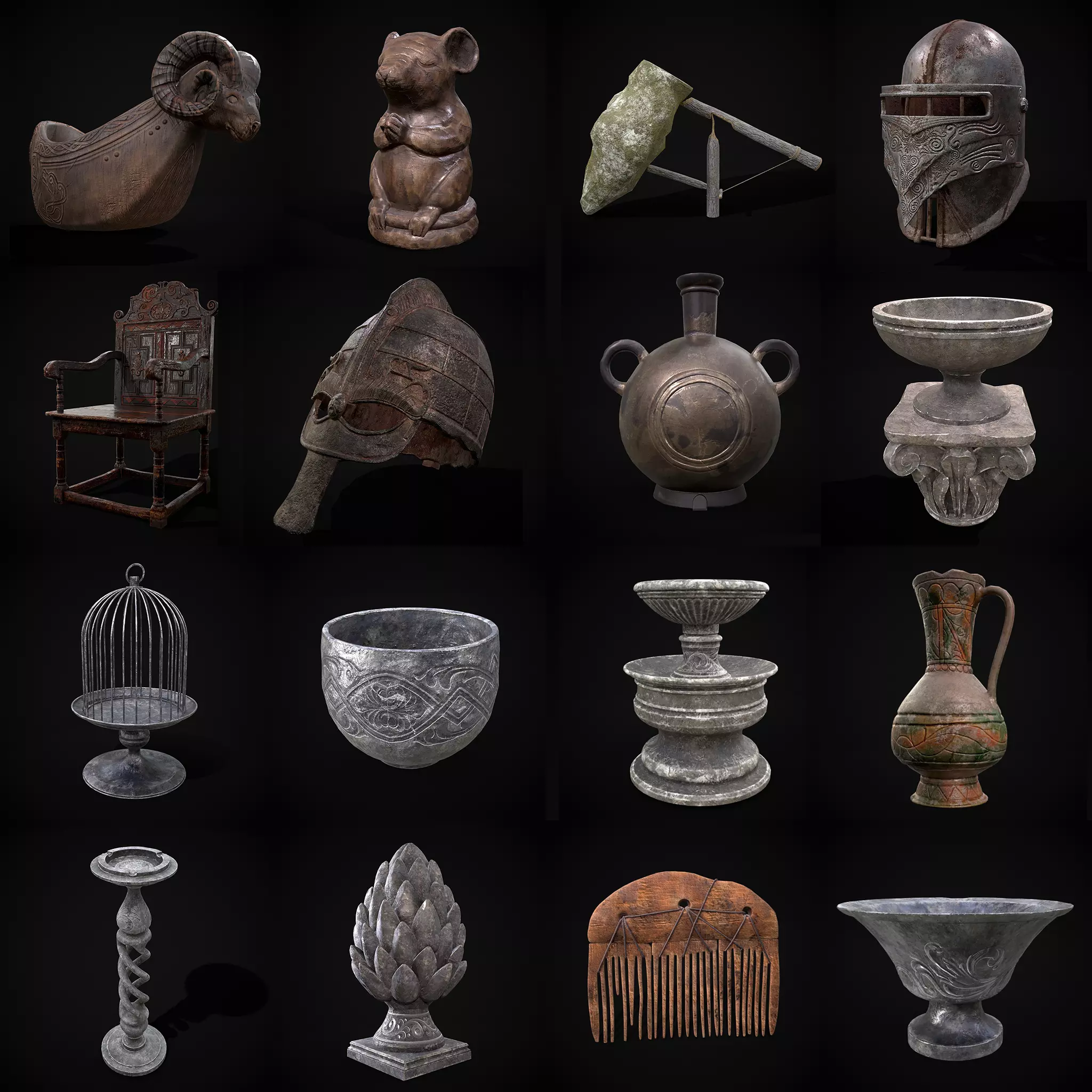 Medieval Prop Mix Forty Five  3D Model Collection_0