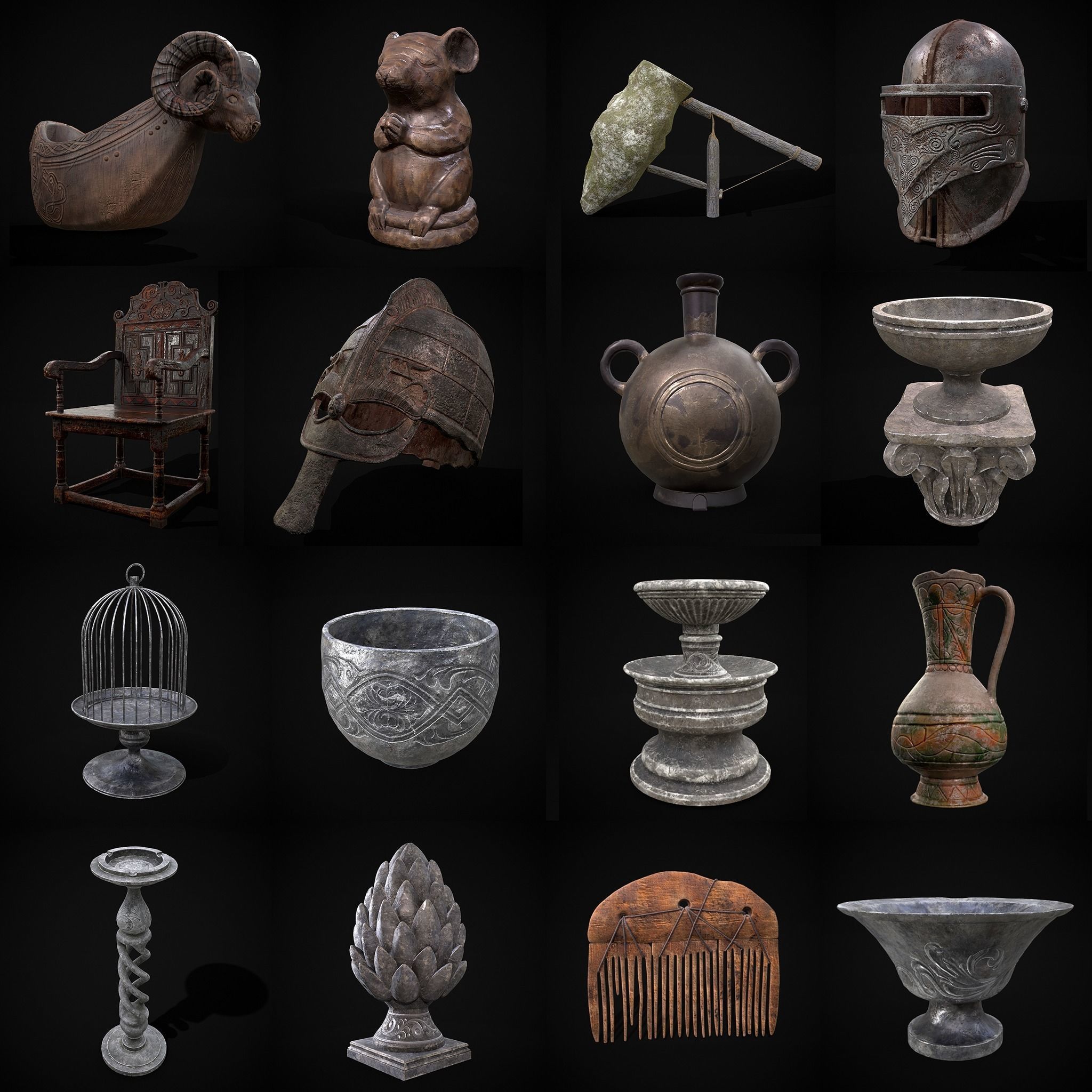 Medieval Prop Mix Forty Five  3D Model Collection_3