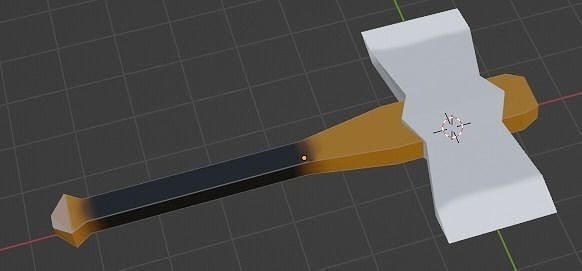 low poly battle axe Low-poly 3D model