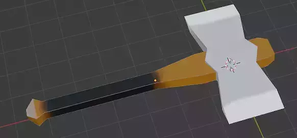 low poly battle axe