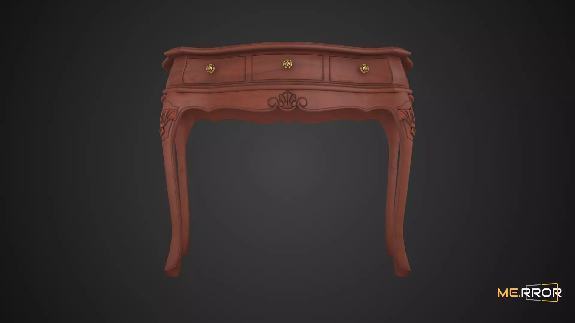 Game Ready Wood Desk Low-poly 3D model_0