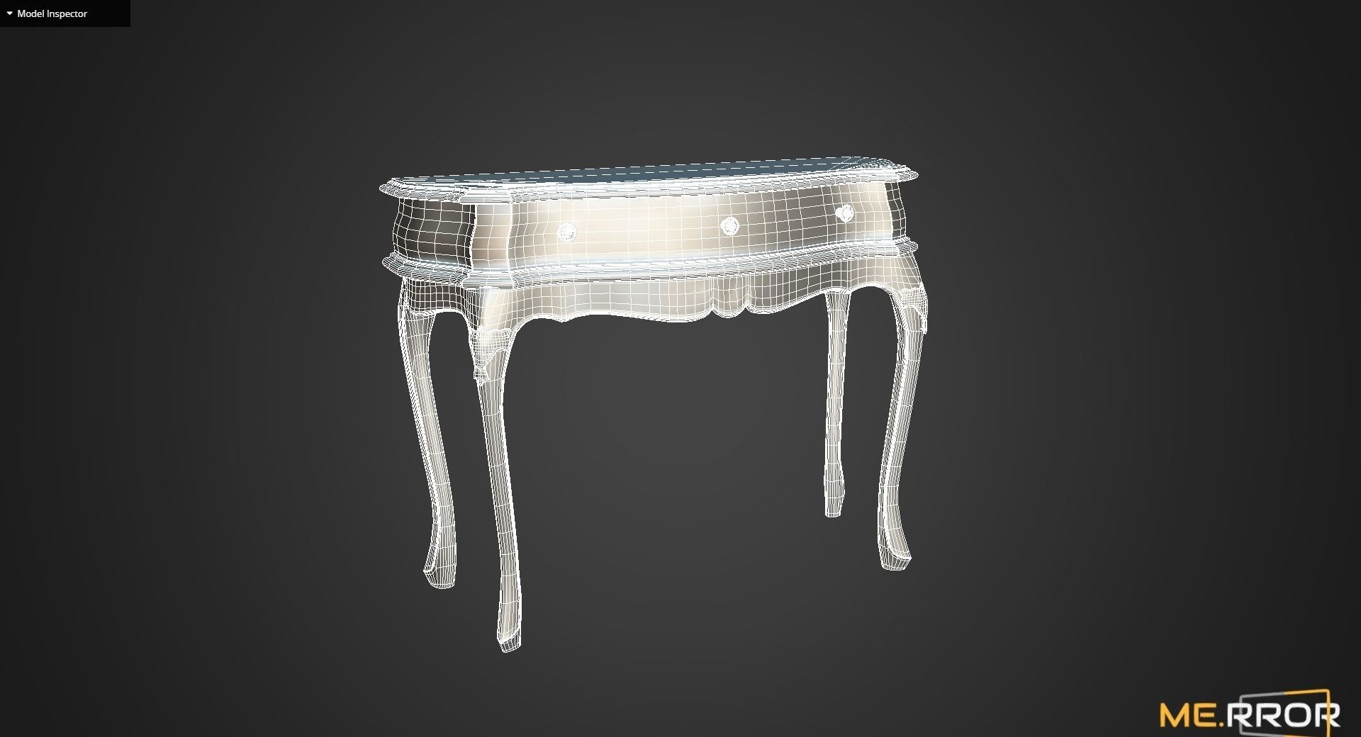 Game Ready Wood Desk Low-poly 3D model_11