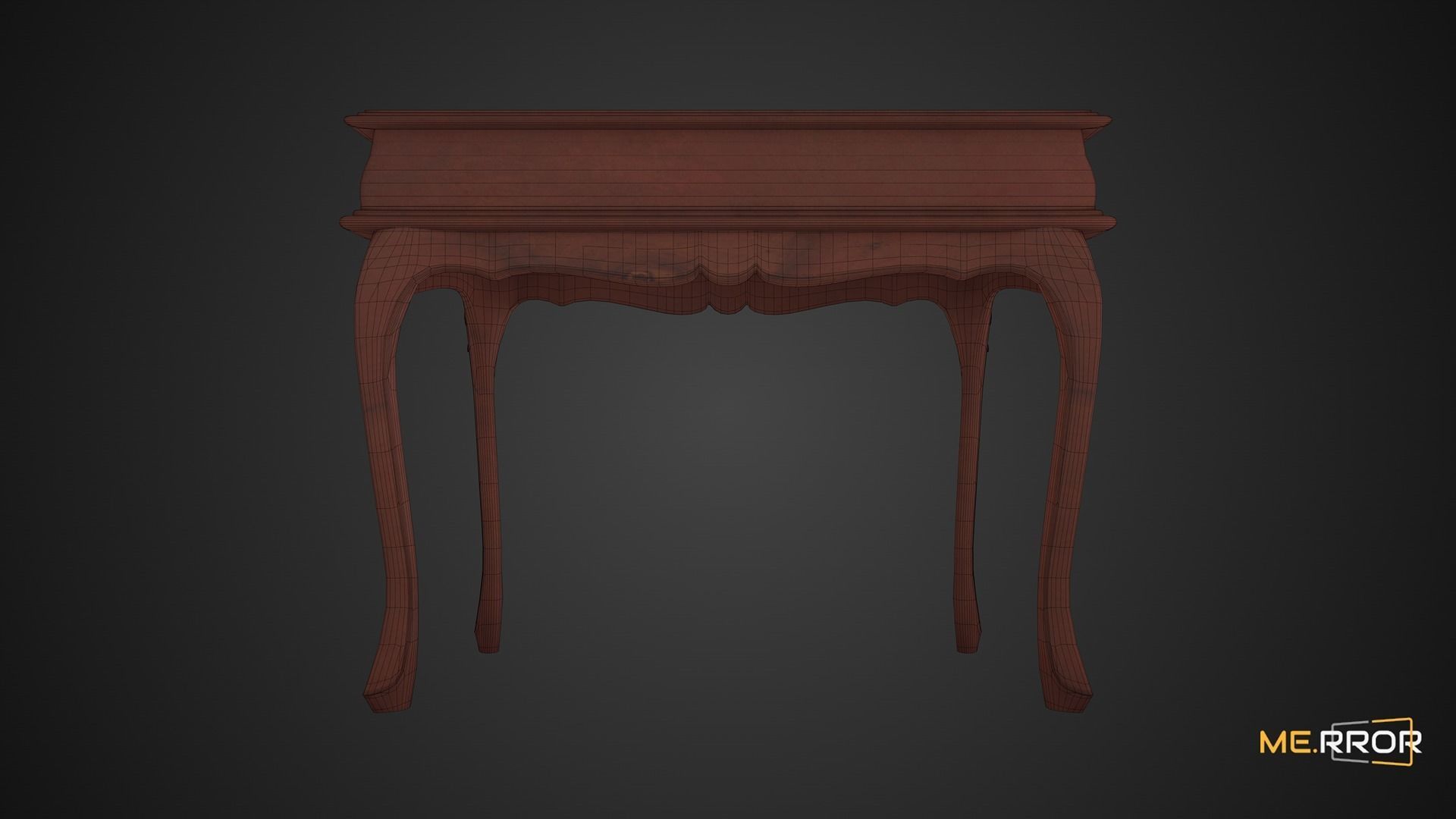 Game Ready Wood Desk Low-poly 3D model_4