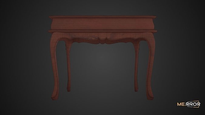Game Ready Wood Desk Low-poly 3D model 5