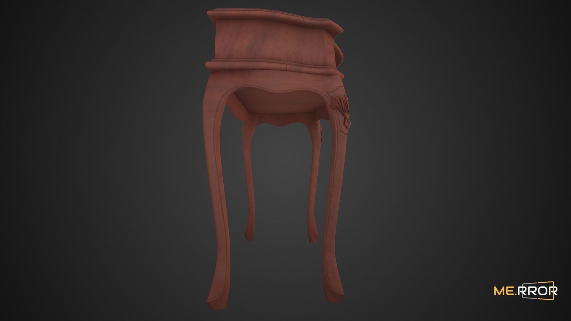 Game Ready Wood Desk Low-poly 3D model_7