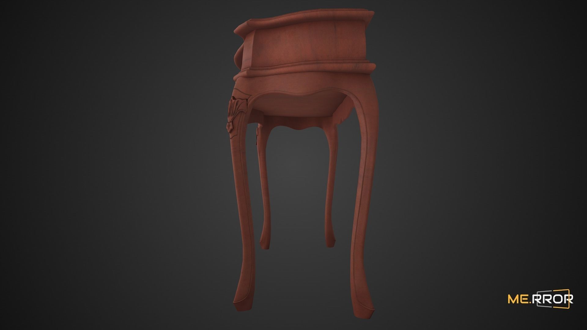 Game Ready Wood Desk Low-poly 3D model_1