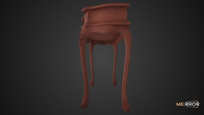 Game Ready Wood Desk Low-poly 3D model 2