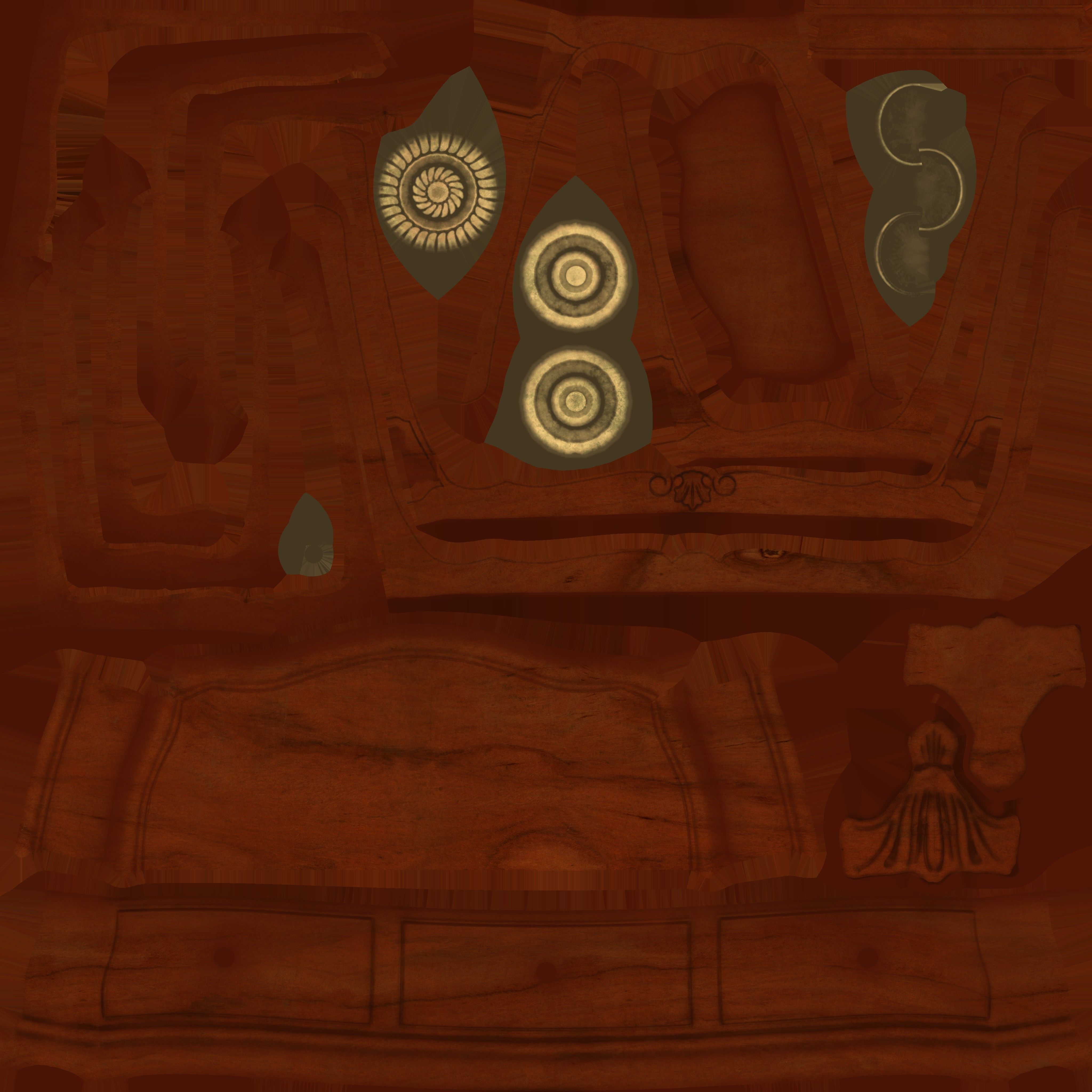 Game Ready Wood Desk Low-poly 3D model_15