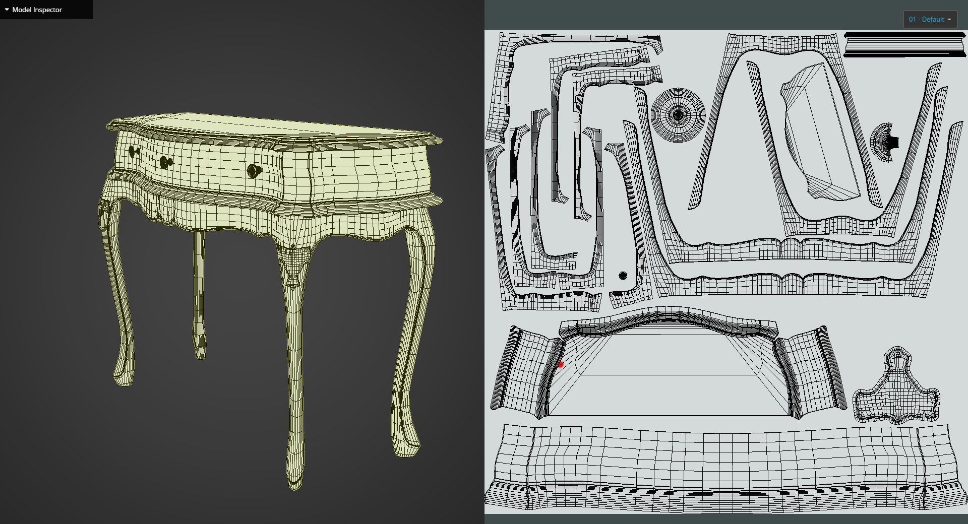 Game Ready Wood Desk Low-poly 3D model_12