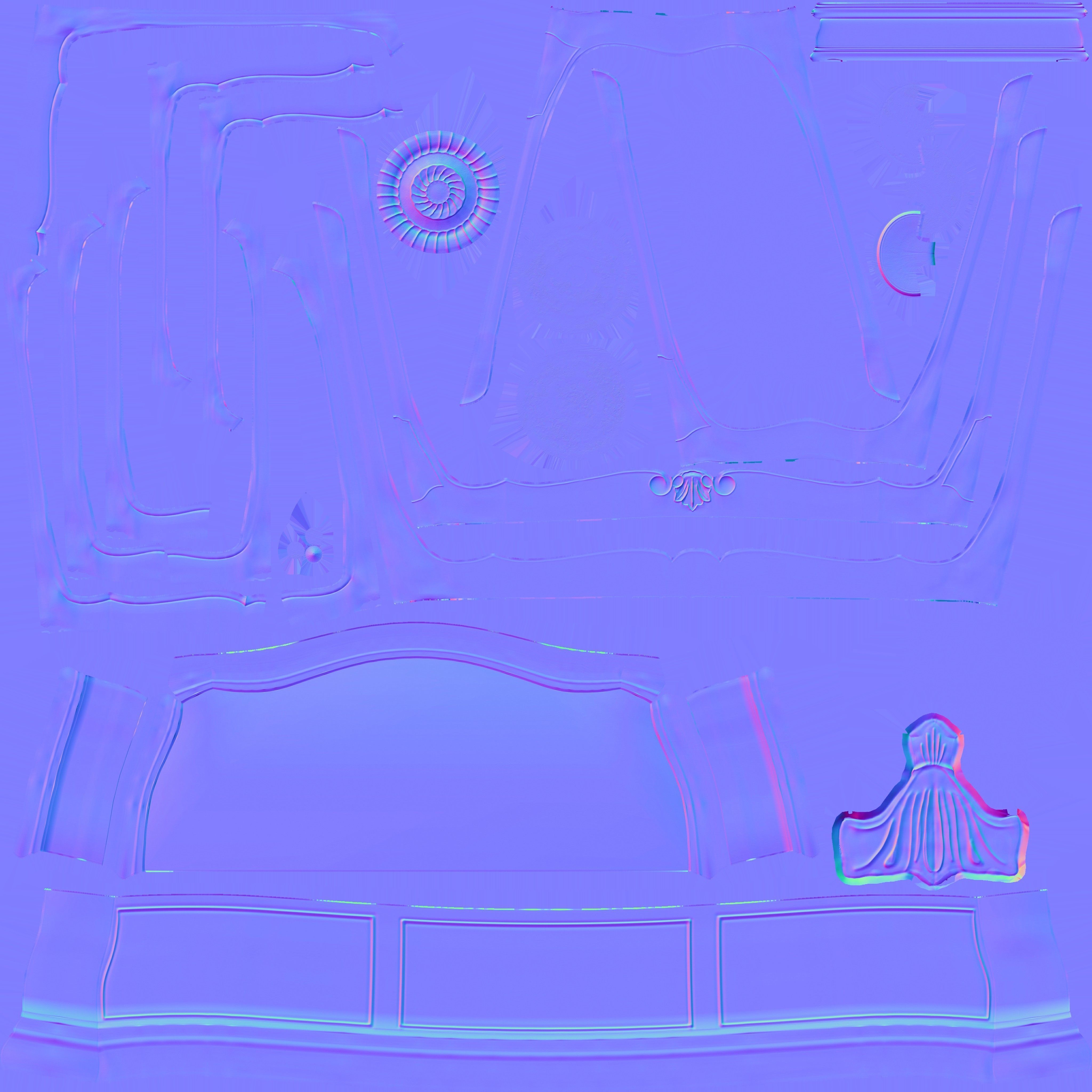 Game Ready Wood Desk Low-poly 3D model_17