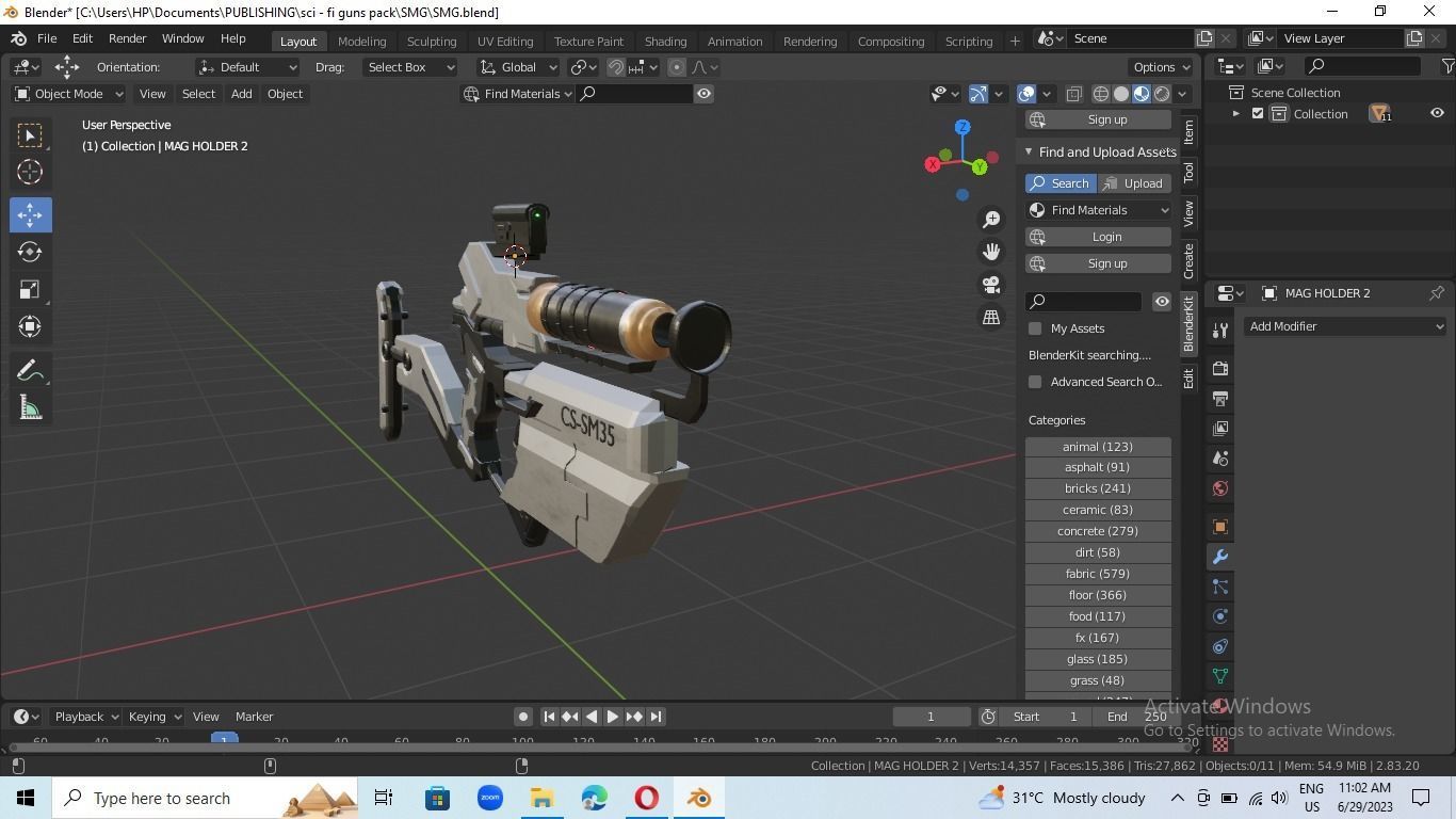 sci- fi  gun 3D model_2