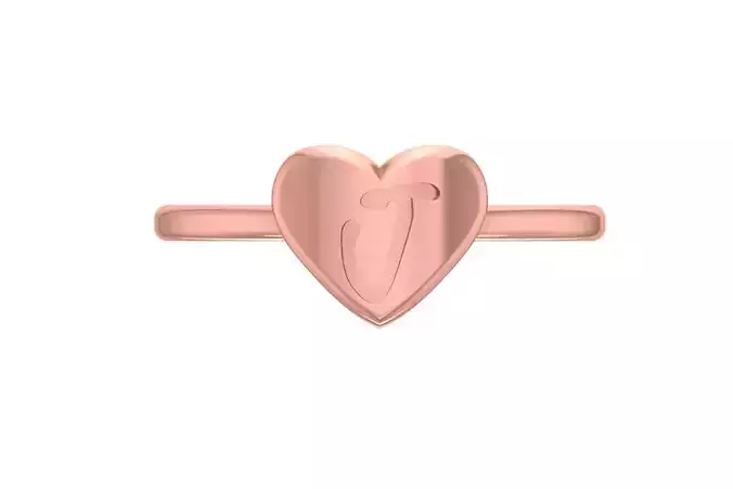 J Alphabet in Heart Ring 3dm STL OBJ FBX Render Details