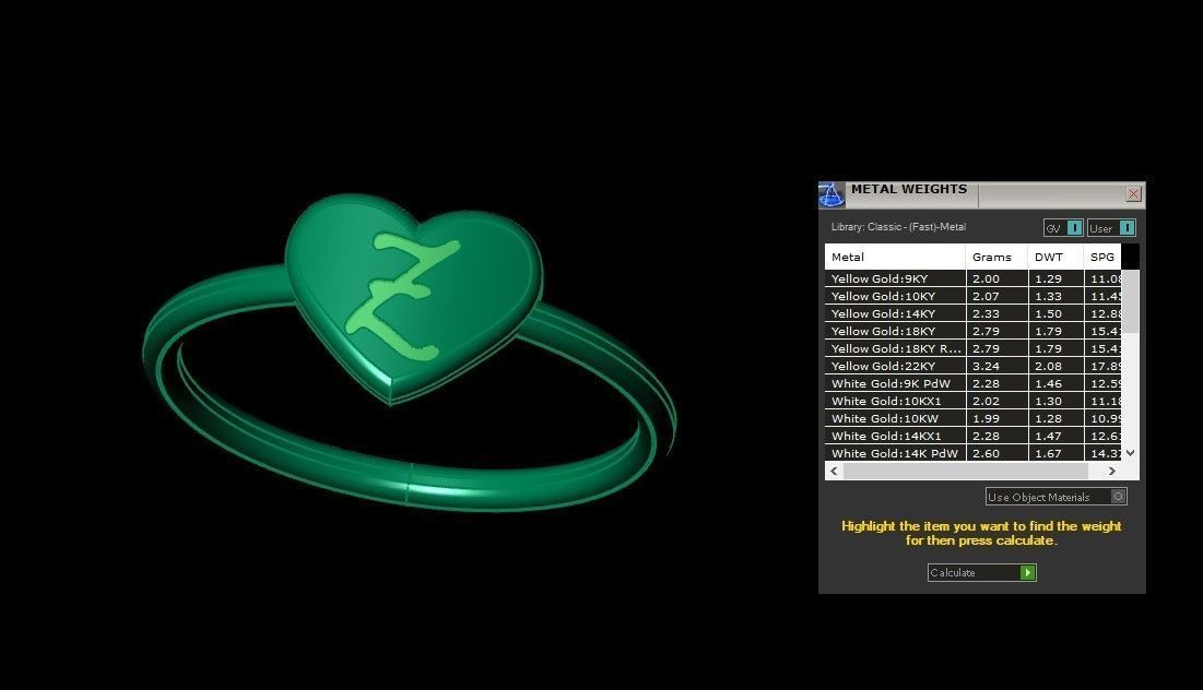 Z Alphabet in Heart Ring 3dm STL OBJ FBX Render Details 3D print model_3