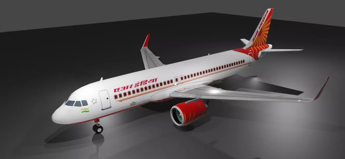 Air India Airbus a320neo Low-poly 3D model