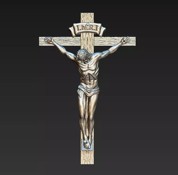 JESUS ON THE CROSS for 3D print 3D print model_0