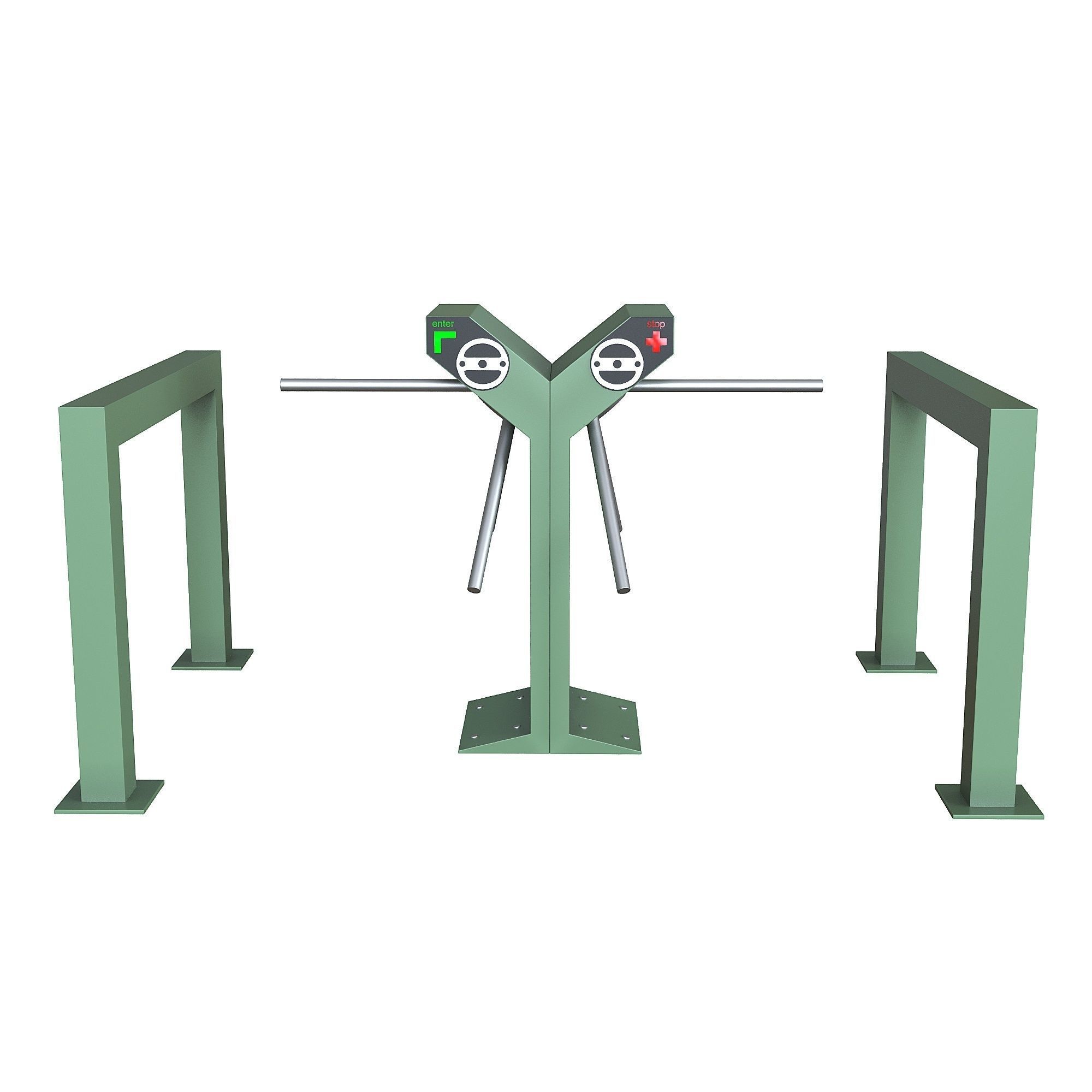 Turnstile Low-poly 3D model_3
