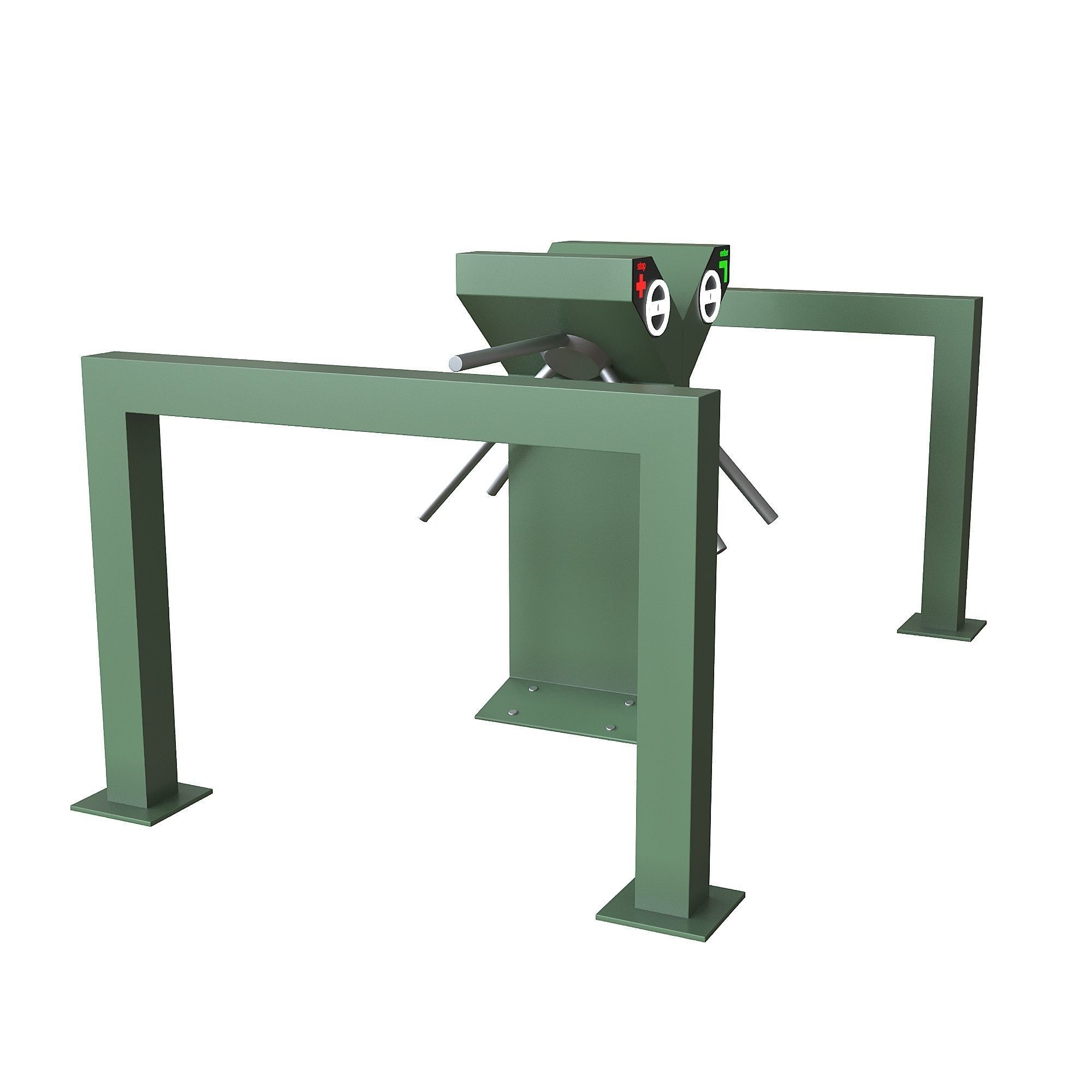Turnstile Low-poly 3D model_4