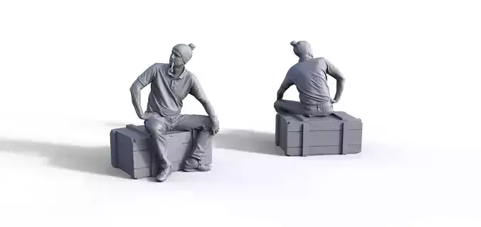 Fishermen figures for ship models  3D print model