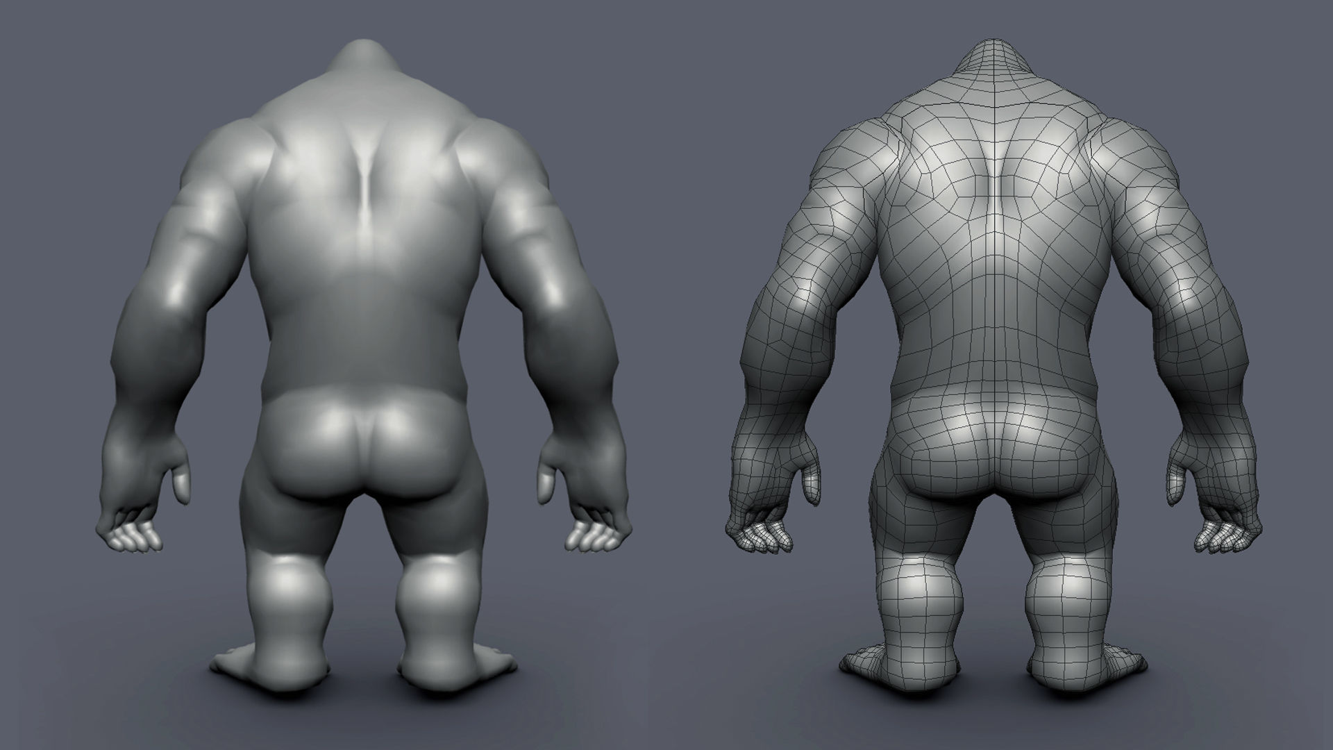 Kong I Gorilla BaseMesh Low-poly 3D model_5