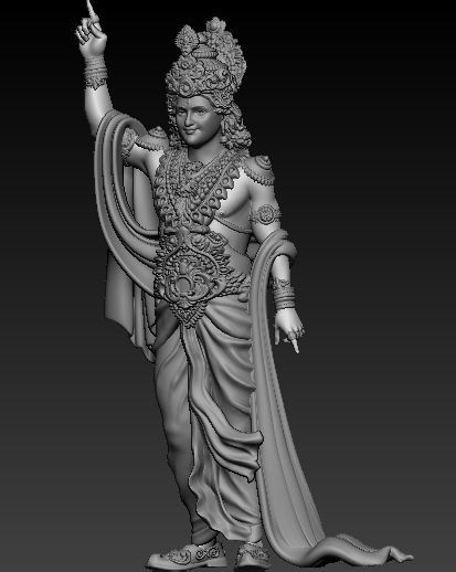 Krishna Ji Idol 3D print model_2