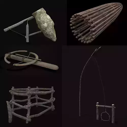 Primal Hunting Traps 3D Model Collection